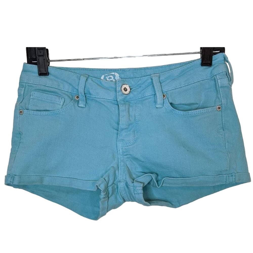 Pac Sun Low Rise Blue Bull Head Short Shorts Y2K Summer Preppy Surfer Camp 5
